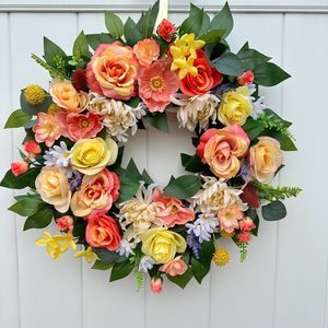 Rose, Chrysanthemum, Grandiflorum, and Peony Wreath